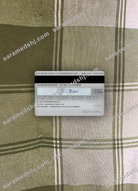 USA USAA bank AMEX platinum card photolook back